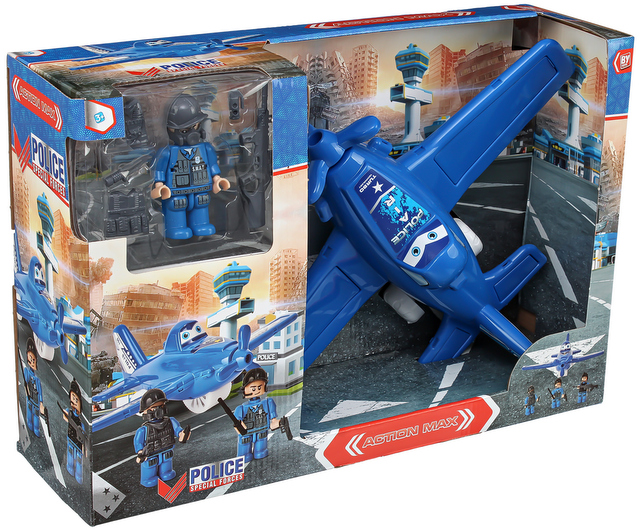 Полицейски Комплект Самолет с Фигурка и Оръжия Военновъздушни Сили 42×13×28